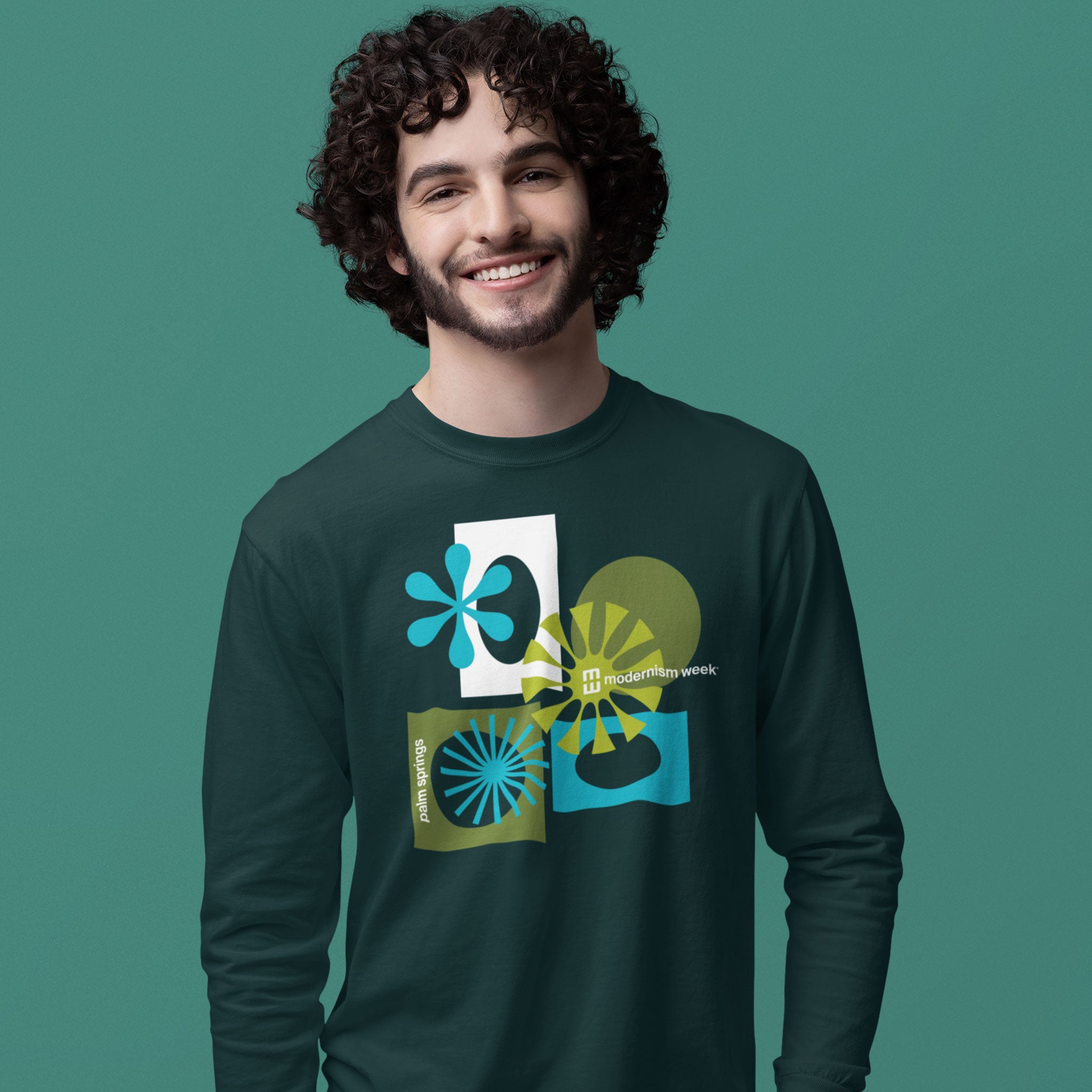 Modernism Week Soleil Unisex Long sleeve T-shirt - Atlantic Blue