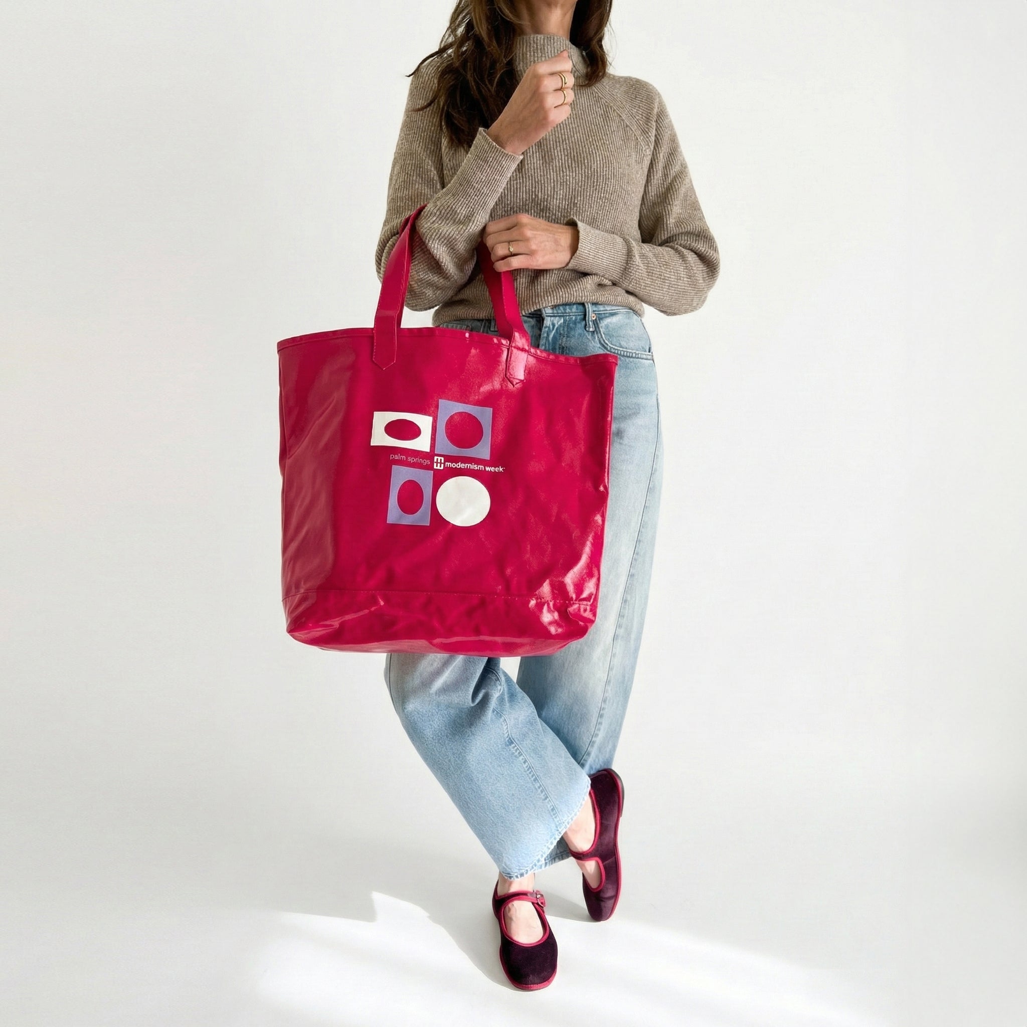 Modernism Week Mod Shapes Tote Bag - Fuchsia