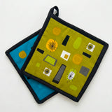 Pot Holder Set - Atomic Blue/Green