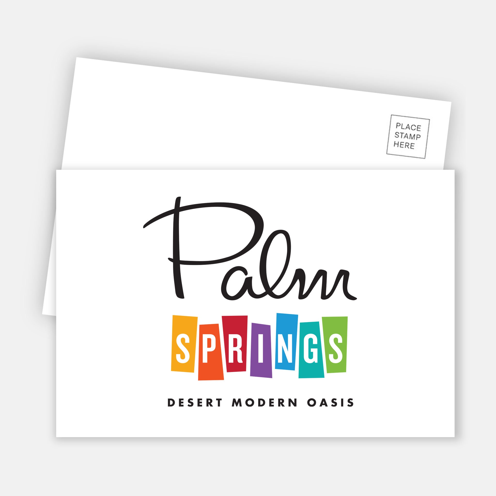 Palm Springs DMO Postcard - White Rainbow