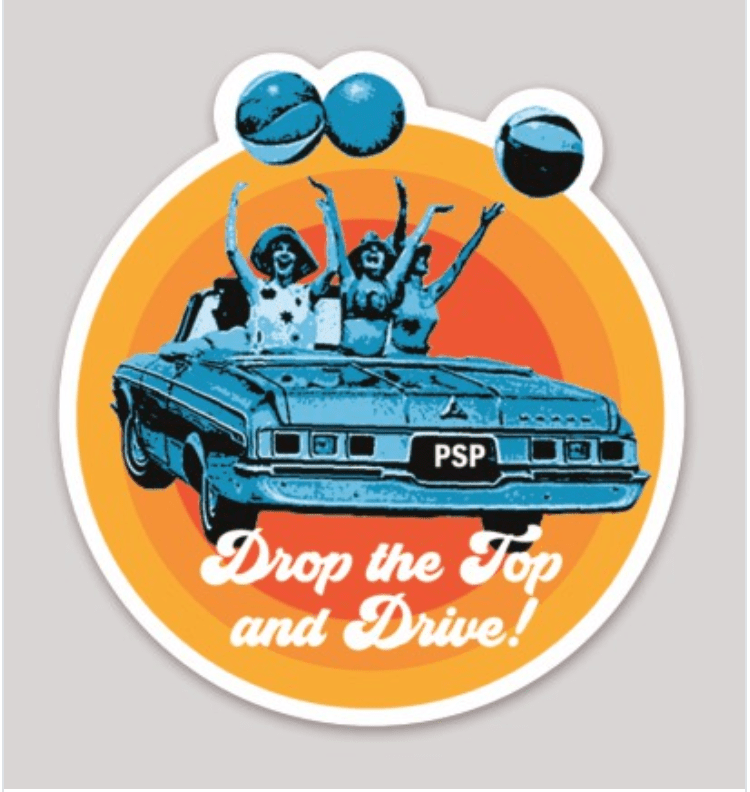 Drop the Top and Drive Sticker - Destination PSP