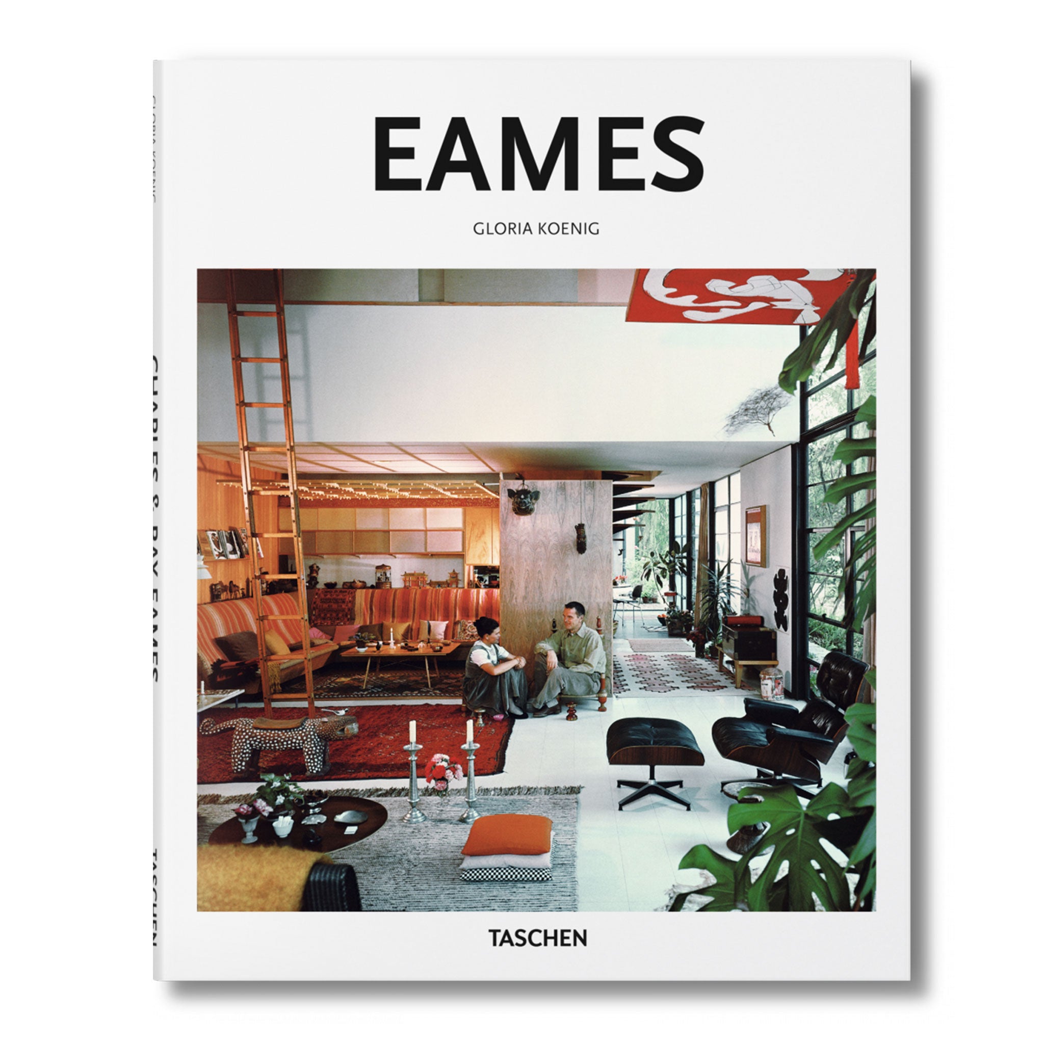Book cover of 'Eames' by Gloria Koenig with a photo of a living room interior.