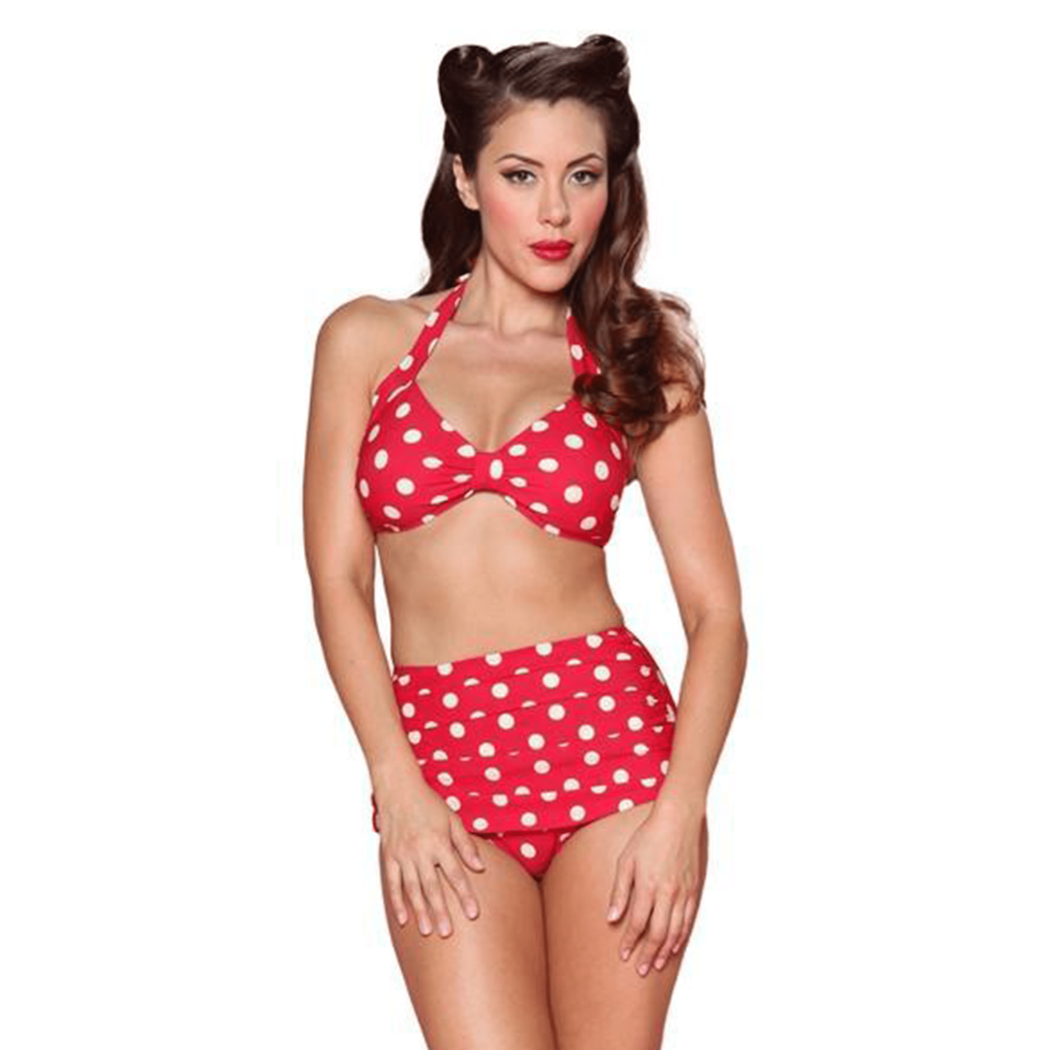 Esther Williams Classic Polka Dot Bathing Suit Top E09006T - Red White - Destination PSP