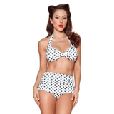 Esther Williams Classic Polka Dot Bathing Swimsuit Top - White & Black