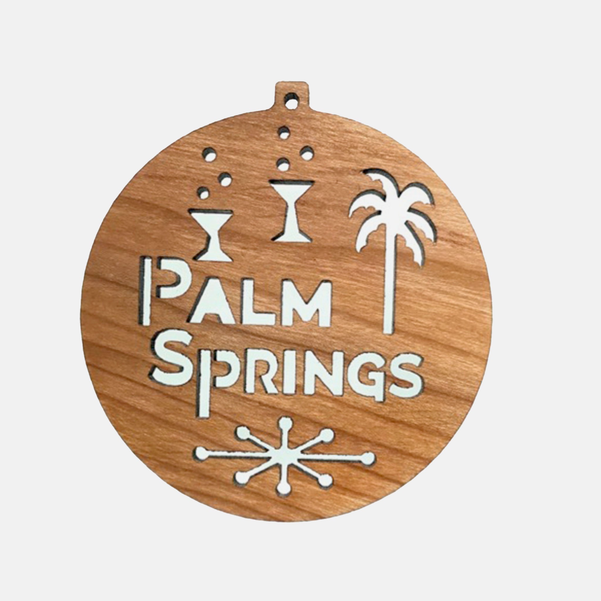 Frederick Arndt Wooden Ornament - Palm Springs Cocktails Round