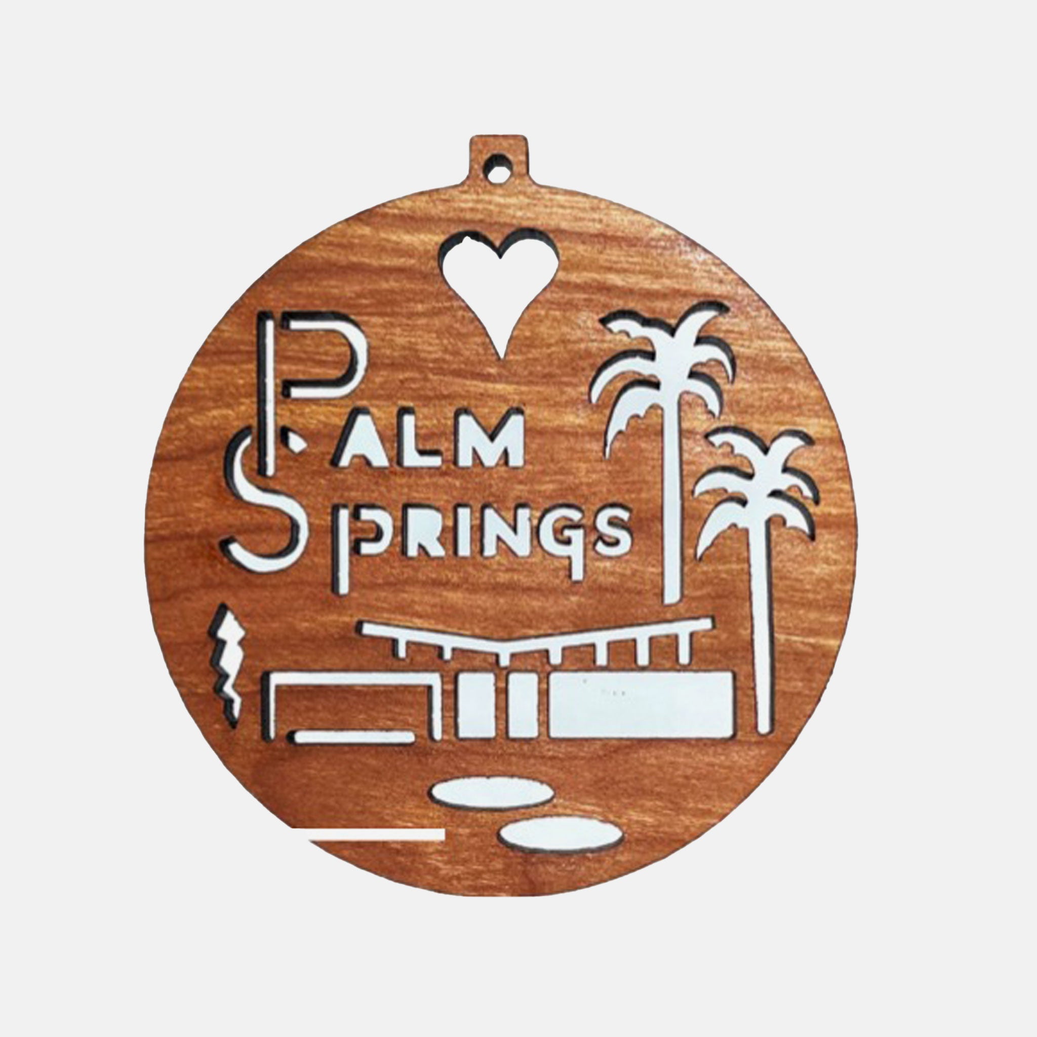 Frederick Arndt Wooden Ornament - Palm Springs Twin Palms