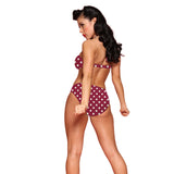 GirlHowdy Polka Dot Bikini Swimsuit Bottom - Red/Ivory