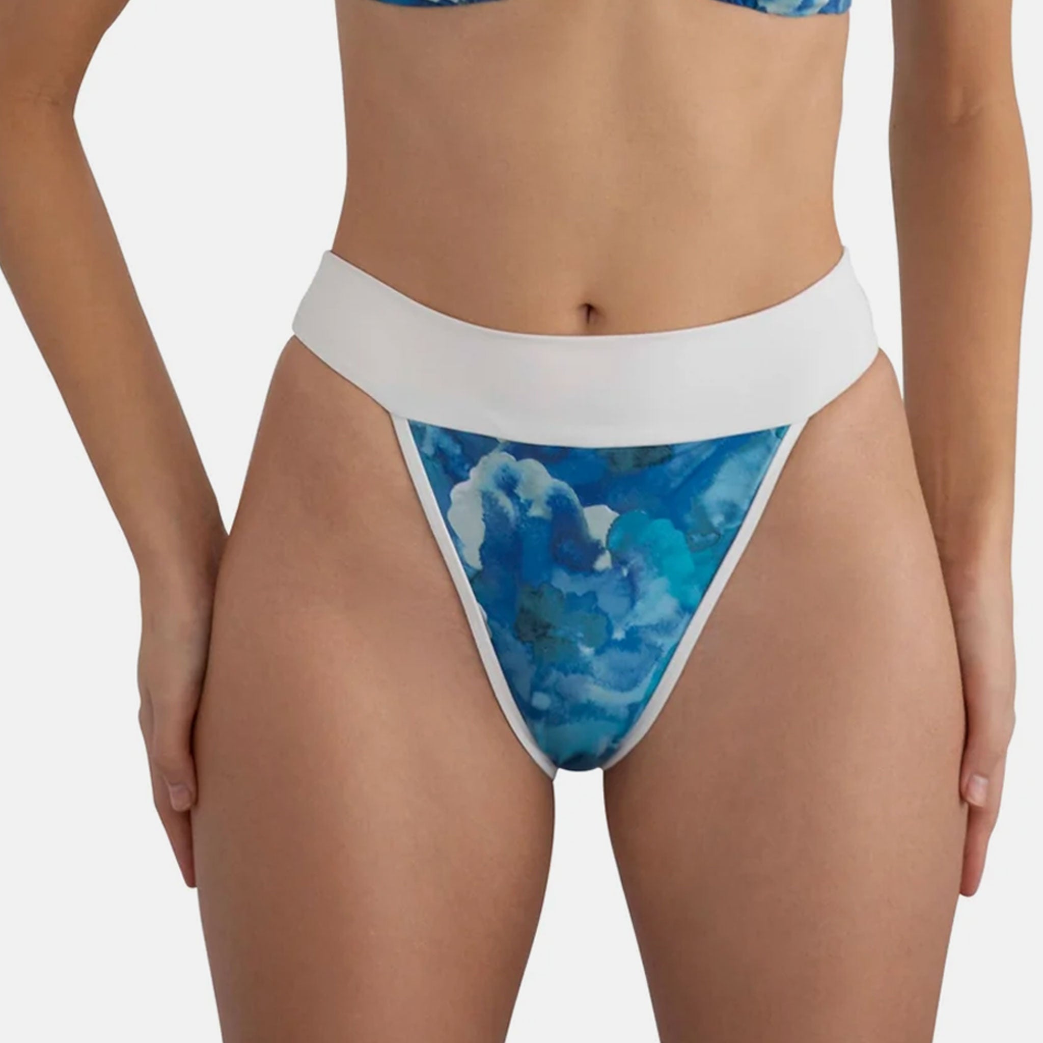 KYA Camilia Reversible Swim Bottom - Azure Fleur/Seafoam - Destination PSP