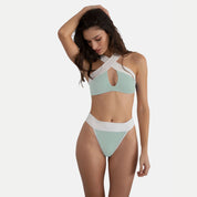 KYA Coco Reversible Swim Top - Azure Fleur/Seafoam - Destination PSP