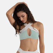 KYA Coco Reversible Swim Top - Azure Fleur/Seafoam - Destination PSP