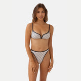 KYA Tessa Reversible Swim Top - Wave Print/Oat