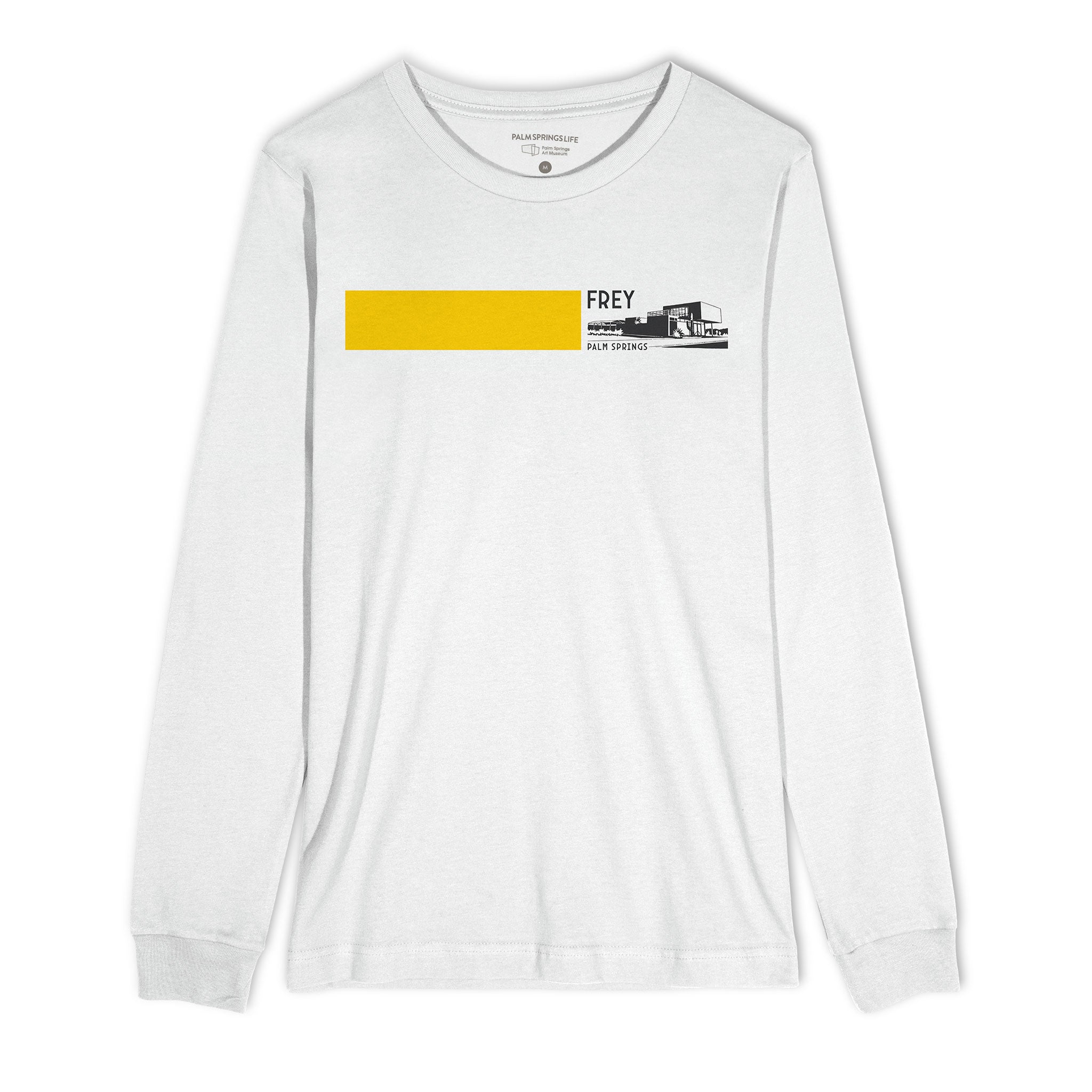 Long - Sleeve Unisex T-Shirt - Albert Frey House Print - White - Destination PSP