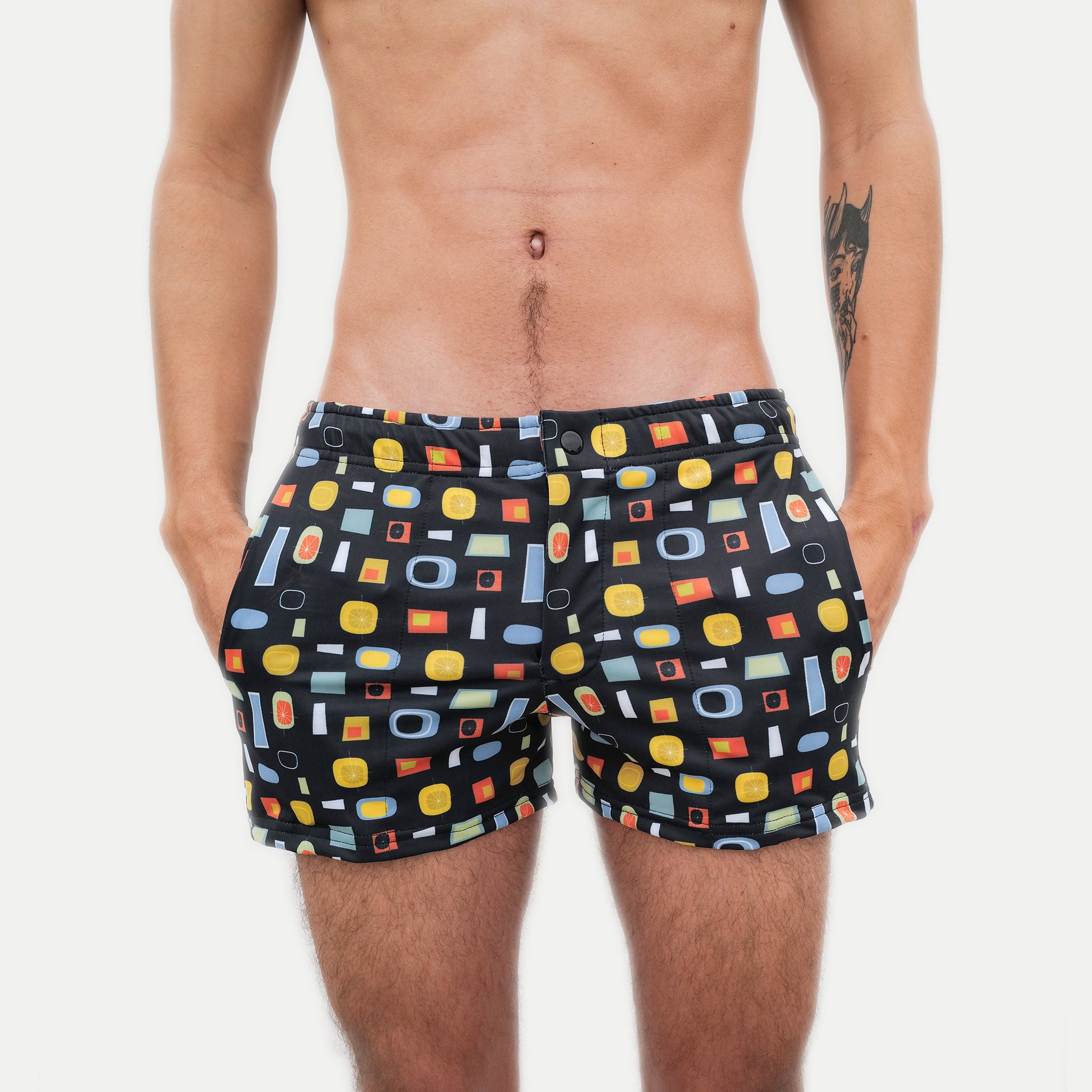 Mod Swim Shorts - Atomic Black - Shorter Length