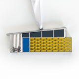 Midcentury House Cloisonne Enamel Ornament - Wedge Roof