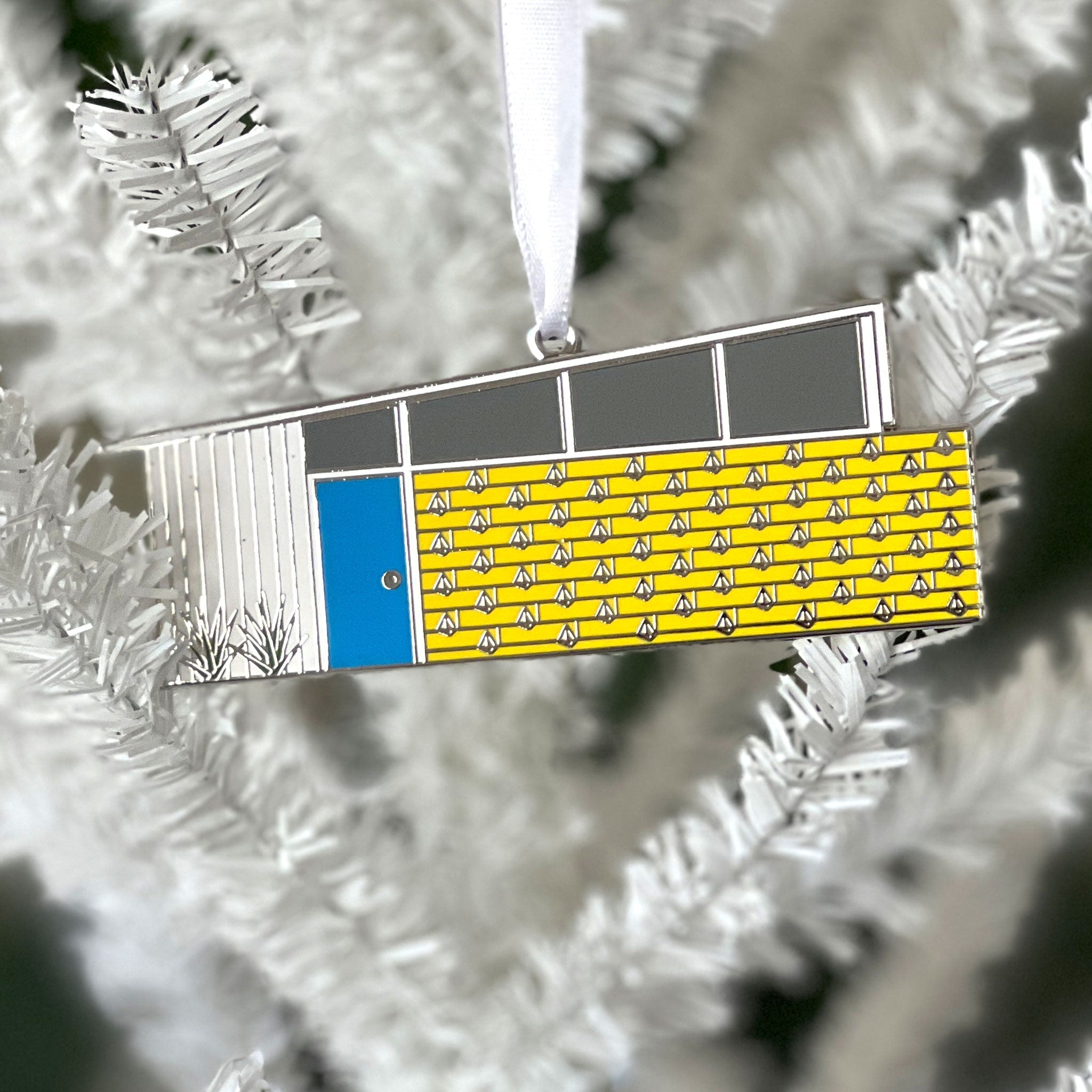 Midcentury House Cloisonne Enamel Ornament - Wedge Roof - Destination PSP