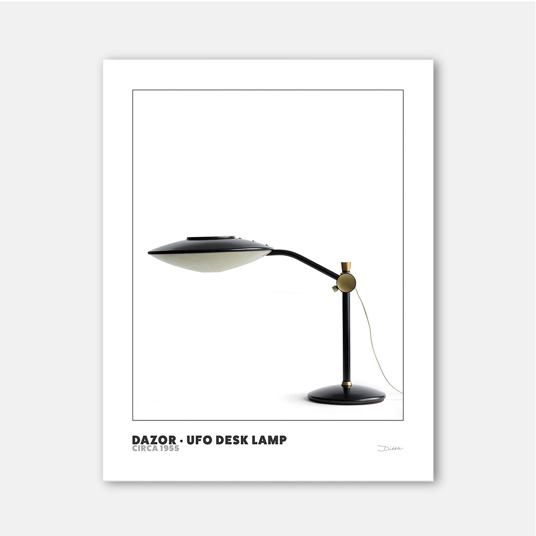 Midcentury Objectified Fine Art Print - Dazor UFO Desk Lamp - Destination PSP