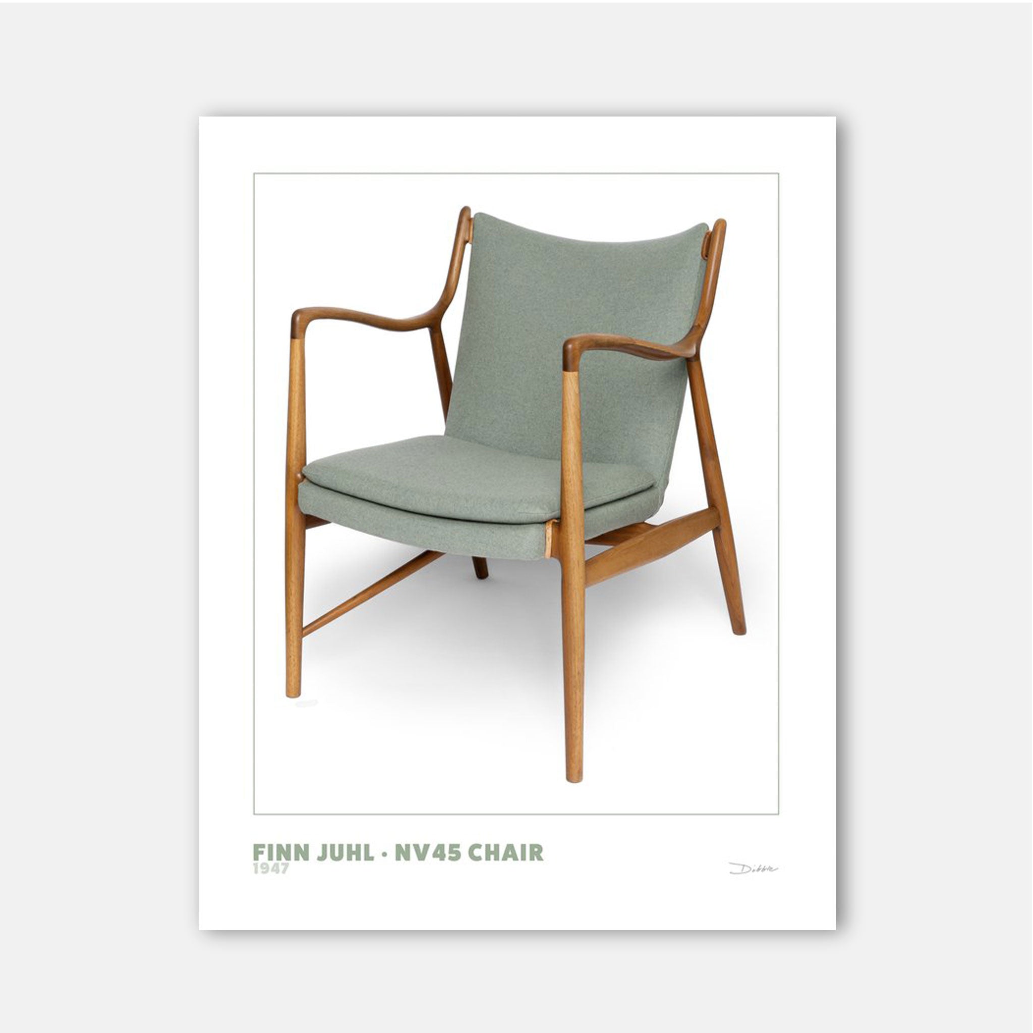 Midcentury Objectified Fine Art Print - Finn Juhl NV45 Chair - Destination PSP