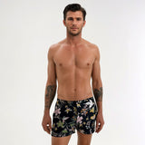 Mod Swim Shorts - Romantic Black Floral - Shorter Length