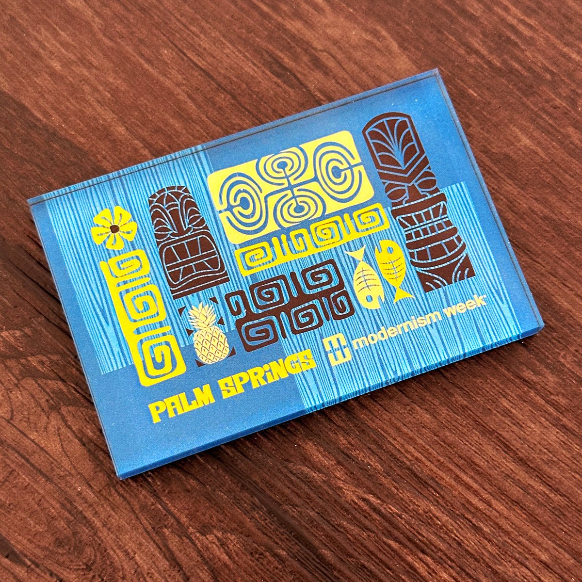 Modernism Week Tiki Acrylic Magnet - Blue - Destination PSP