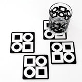 Modernista Vinyl Coasters - Black (Set of 8)