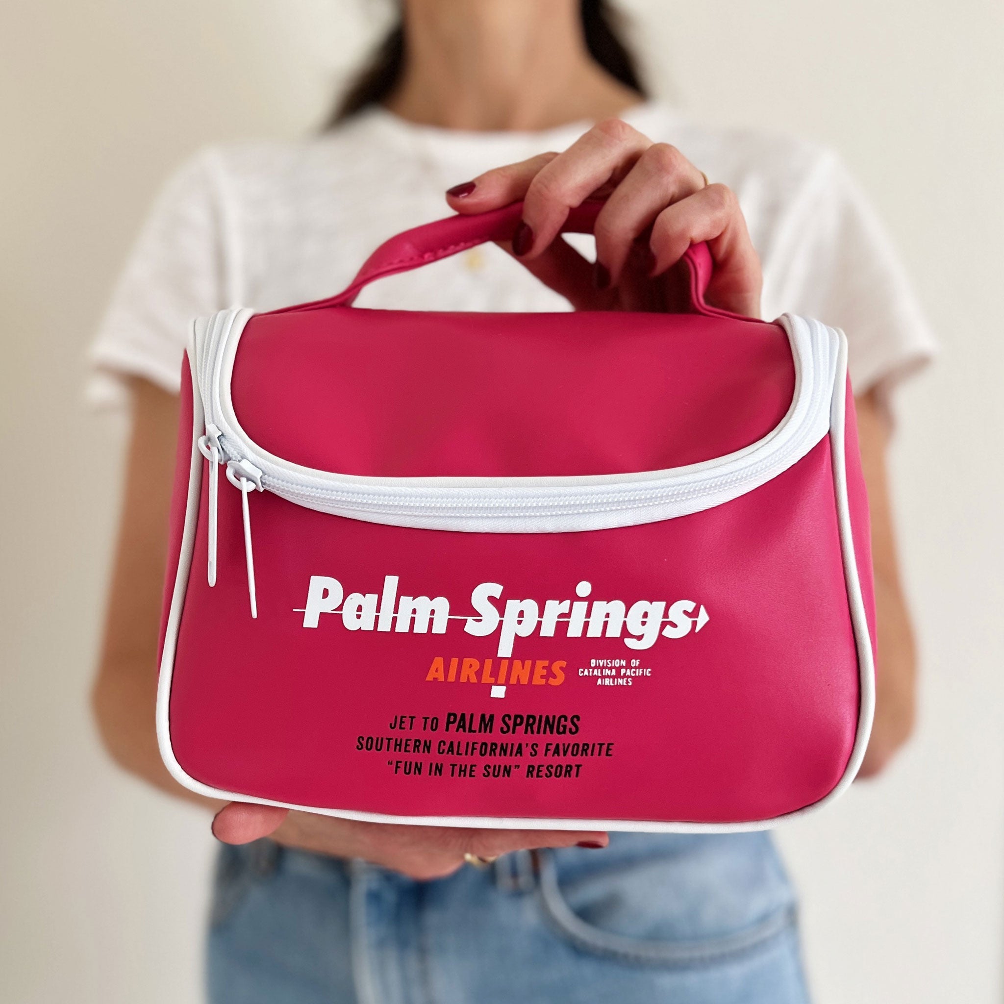 Palm Springs Airlines Accessory Bag - Pink - Destination PSP