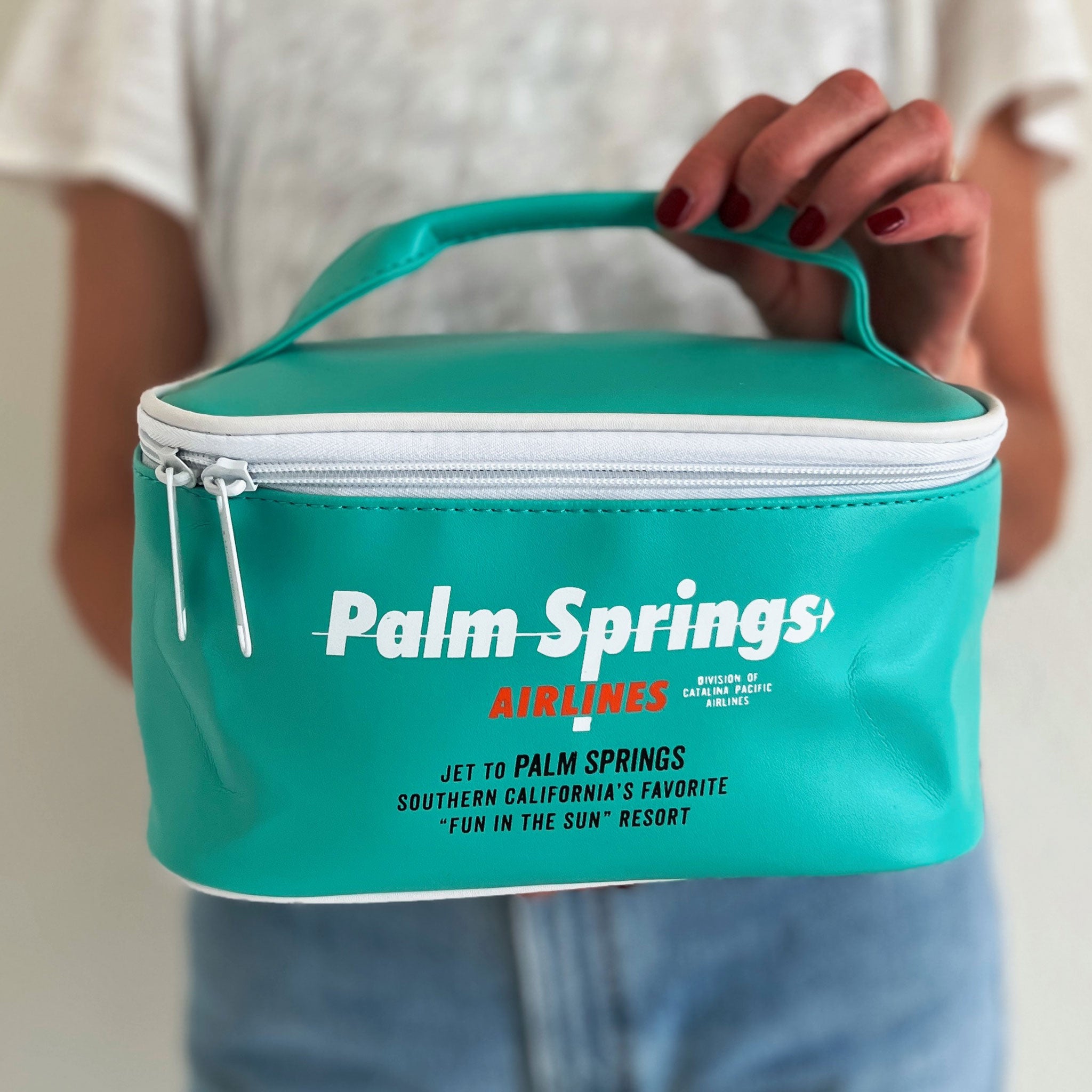 WZMPA Palm Springs Kosmetiktasche – Reise Make-up Bag Mit 3D-Druck, Wasserdicht, 23x17 Cm