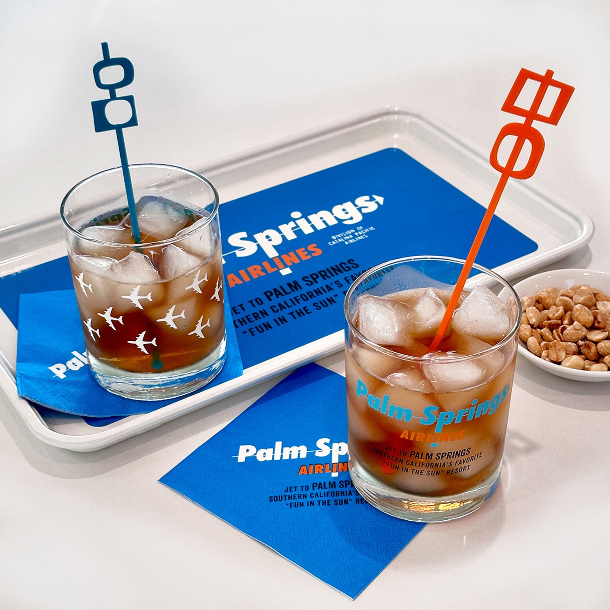 Palm Springs Airlines Old Fashioned Glasses (Set of Four) - Destination PSP