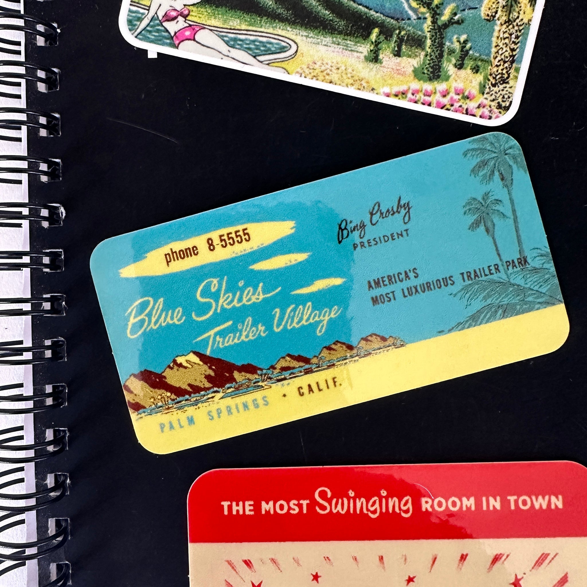 Palm Springs Blue Skies Trailer Village Sticker - Destination PSP