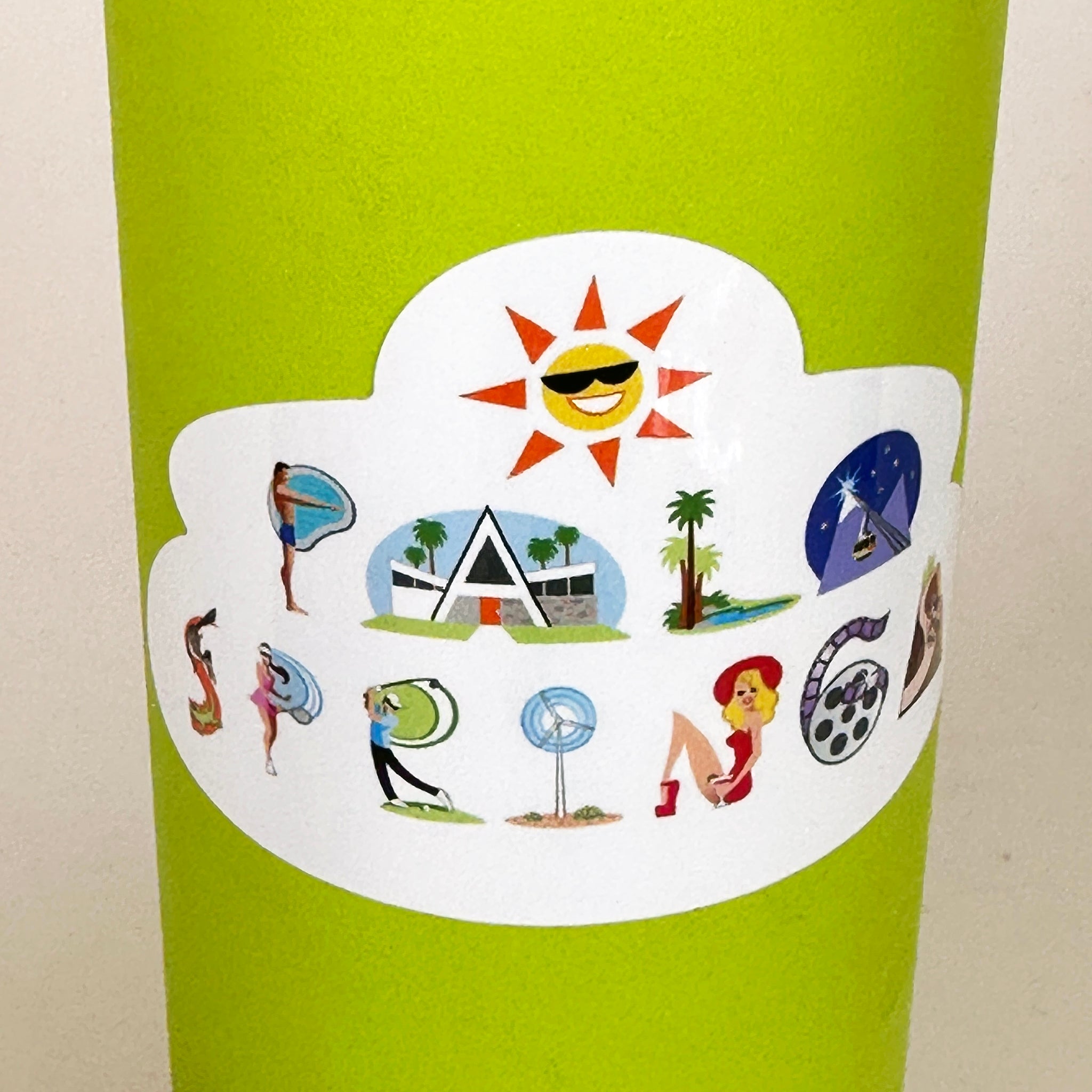 Palm Springs Letters by Glen Hanson Sticker - Destination PSP