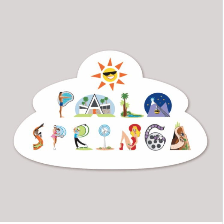 Palm Springs Letters by Glen Hanson Sticker - Destination PSP
