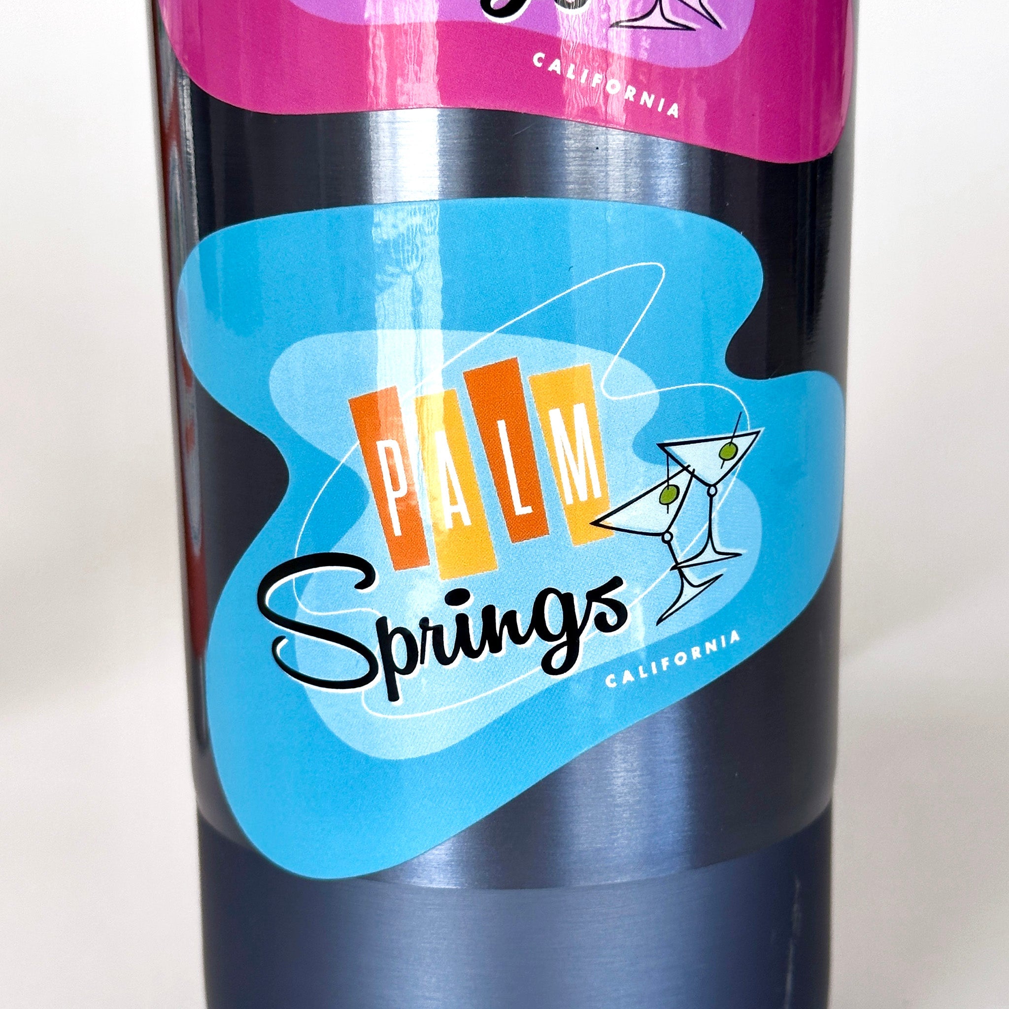 Palm Springs Martini Design Sticker - Blue - Destination PSP