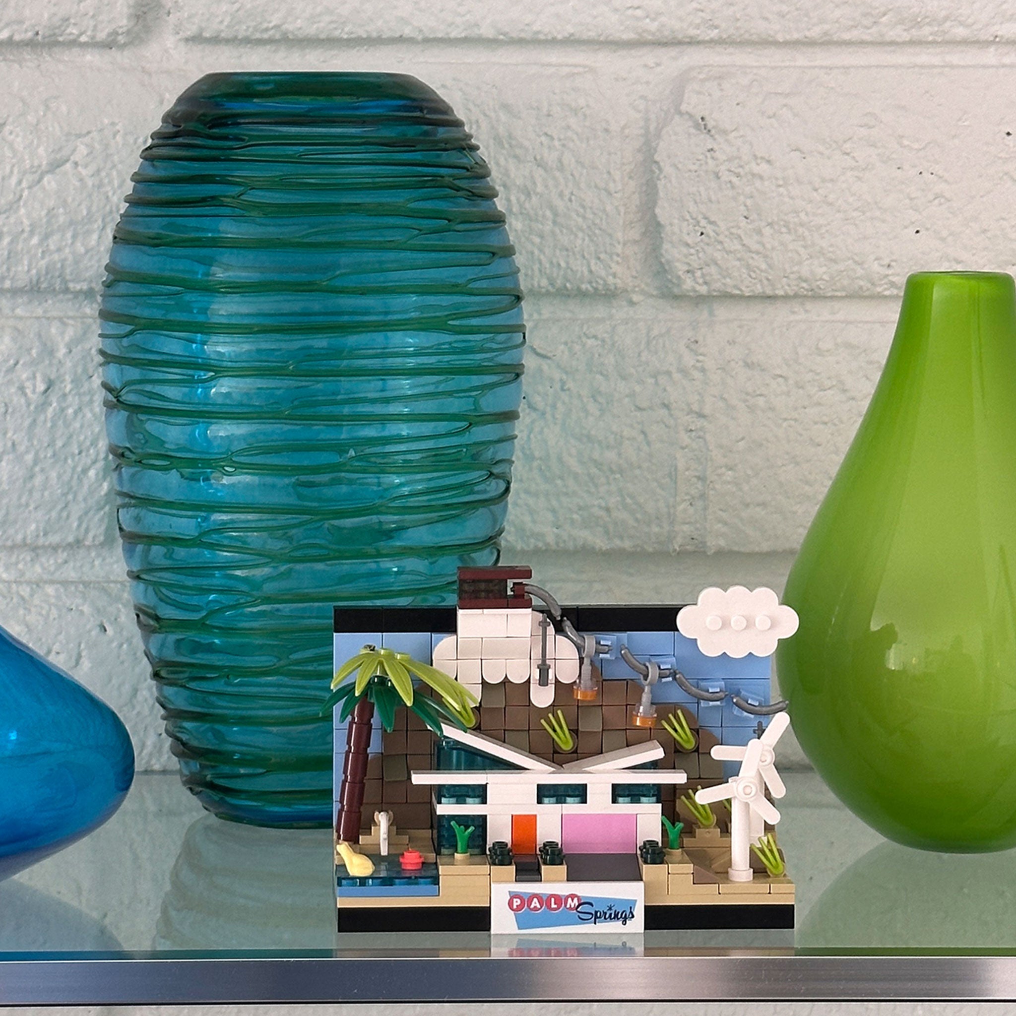 Palm Springs Midcentury Butterfly House Interlocking Brick Set - Destination PSP