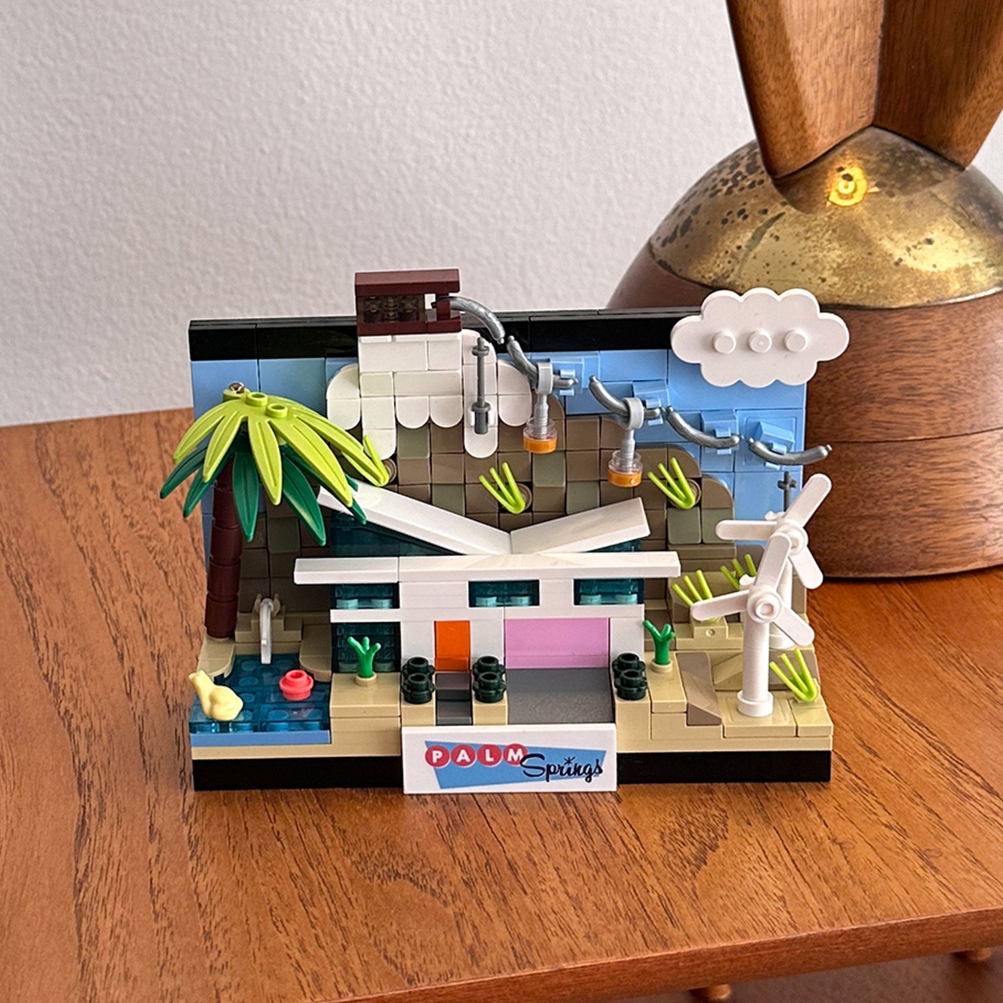 Palm Springs Midcentury Butterfly House Interlocking Brick Set - Destination PSP
