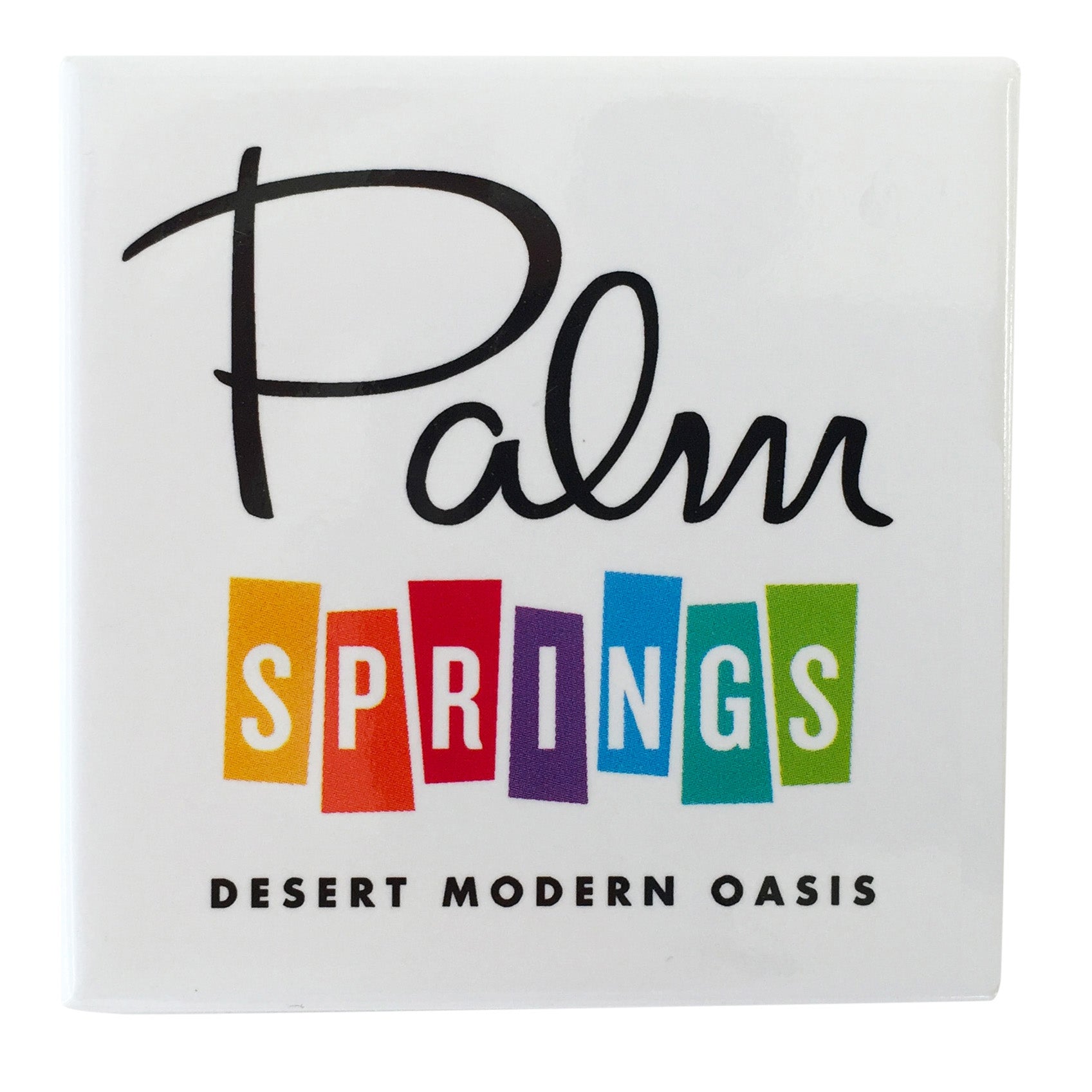 Palm Springs Rainbow Magnet - White - Destination PSP