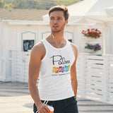 Palm Springs Rainbow Tank Top - White