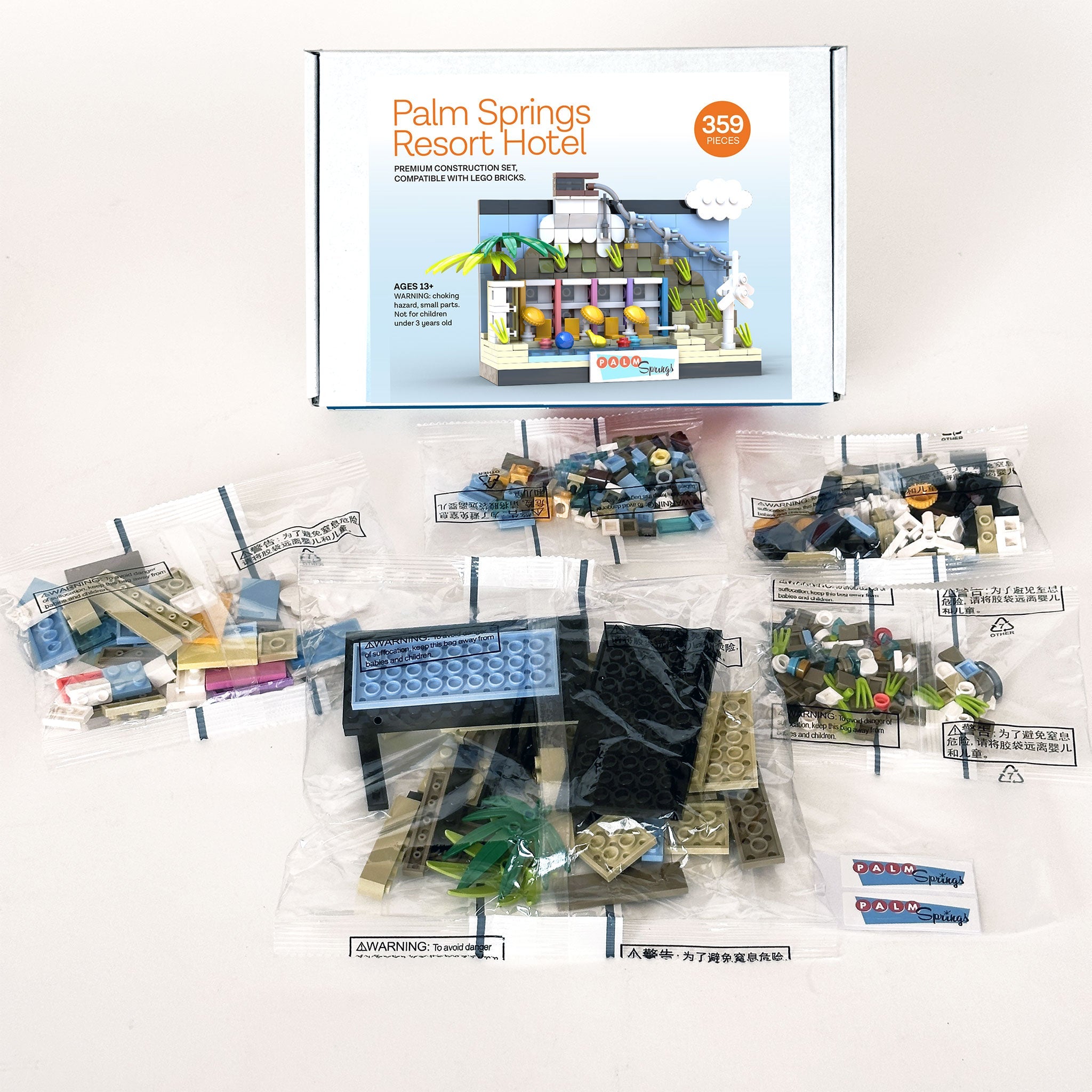 Palm Springs Resort Hotel Interlocking Brick Set - Destination PSP