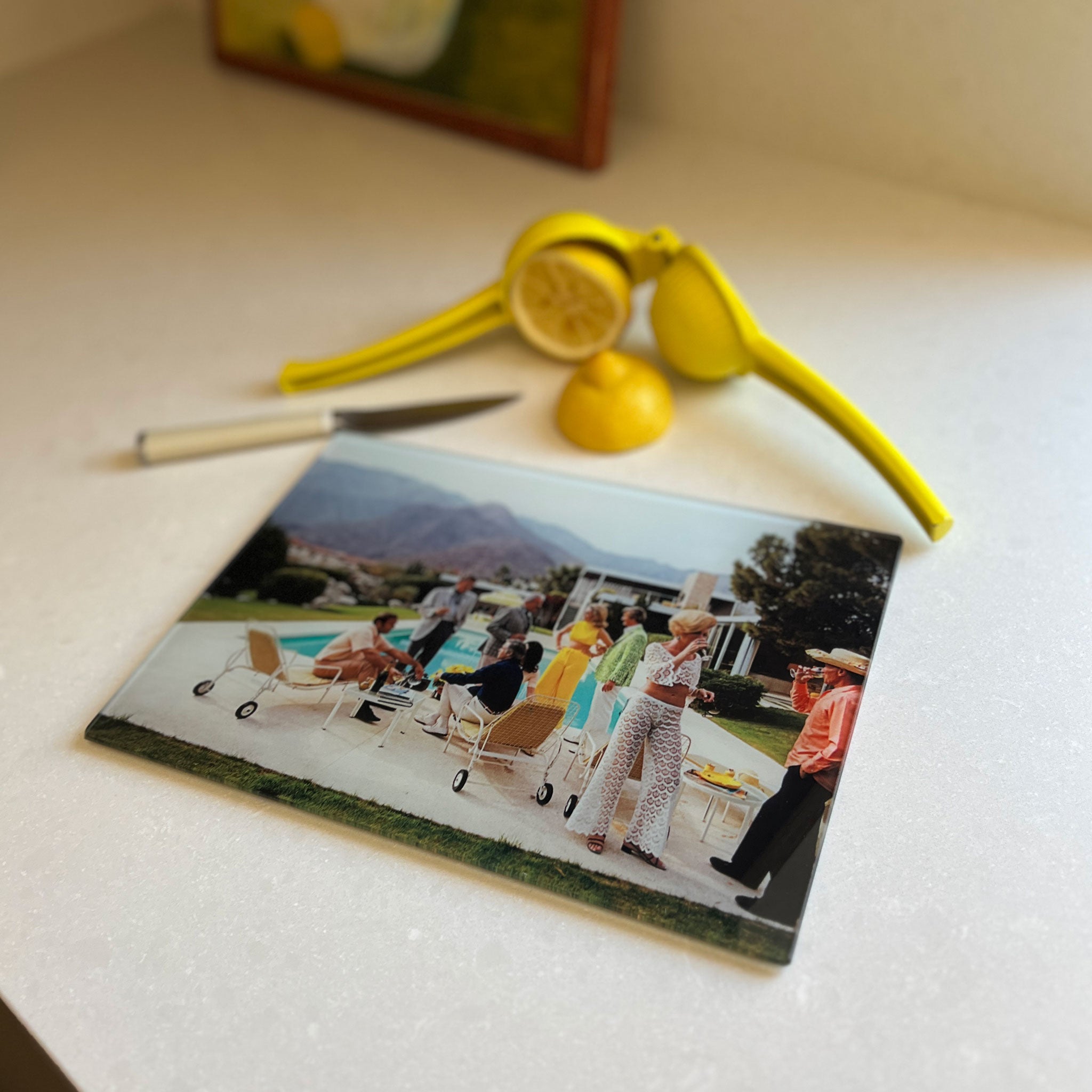 Poolside Chic Glass Cutting Board / Serving Tray