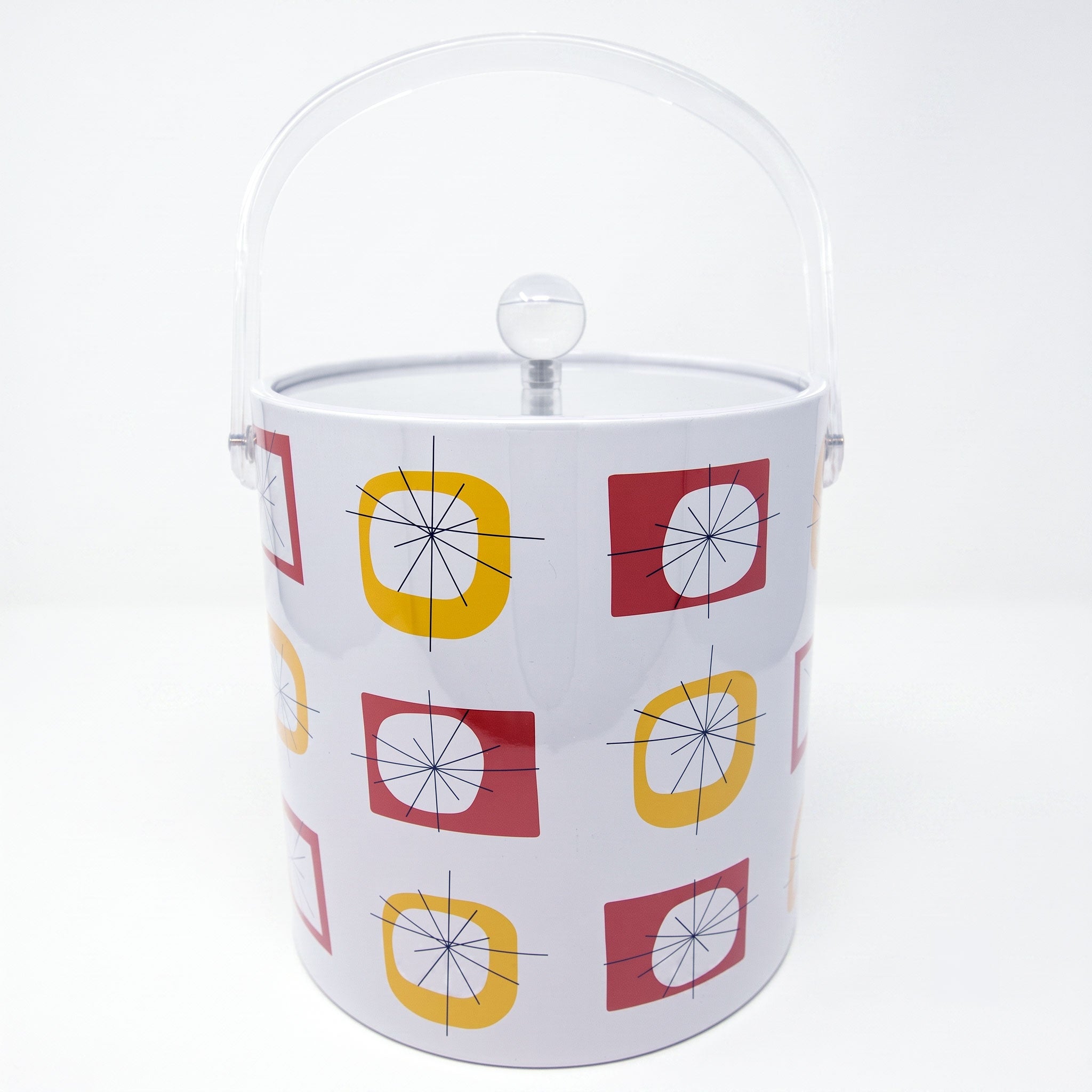 Ice bucket with geometric pattern on a white background