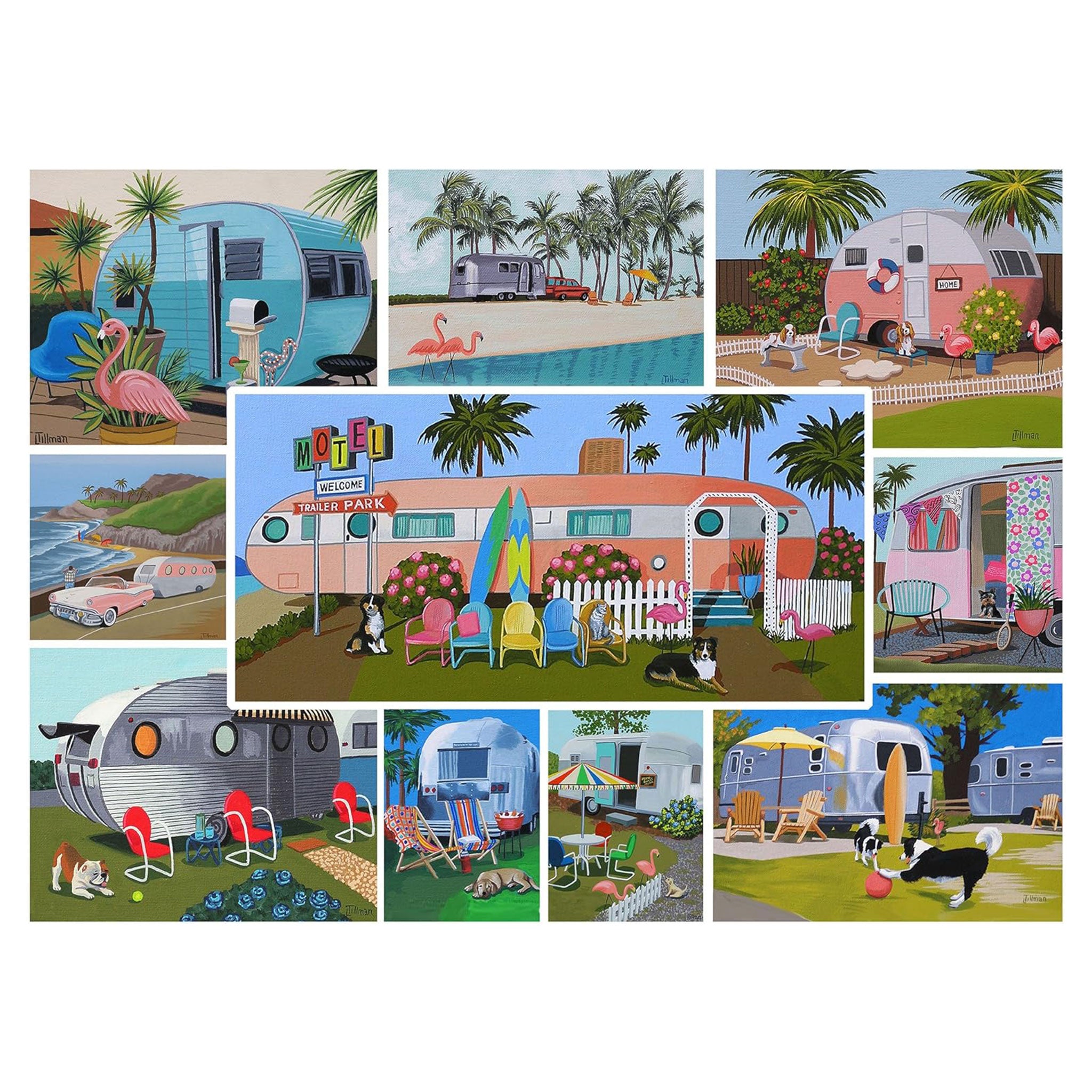 Vintage Retro Trailers Jigsaw Puzzle