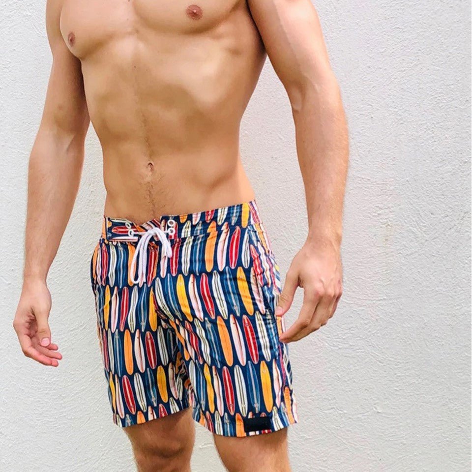 Sauvage Retro Surfboard Swim Trunks - Navy - Destination PSP