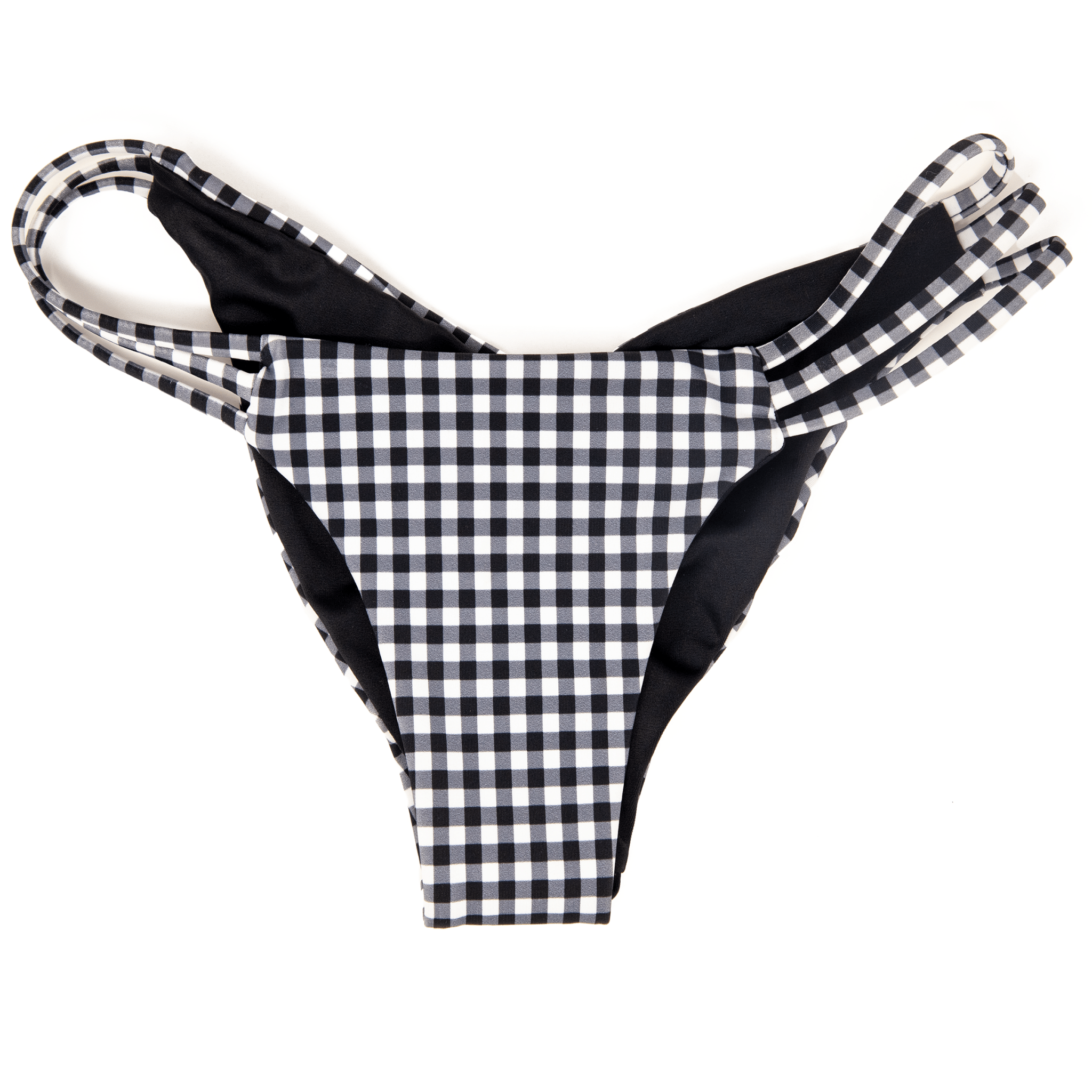 Seaweeds Black and White Gingham Strappy Modest Coverage Bottom - Destination PSP