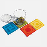 Sunmor Vinyl Coaster - Square - Mixed Set of 8