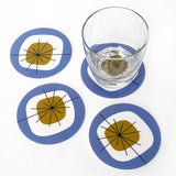 Vinyl Coaster Set of 8 - Atomic Blue