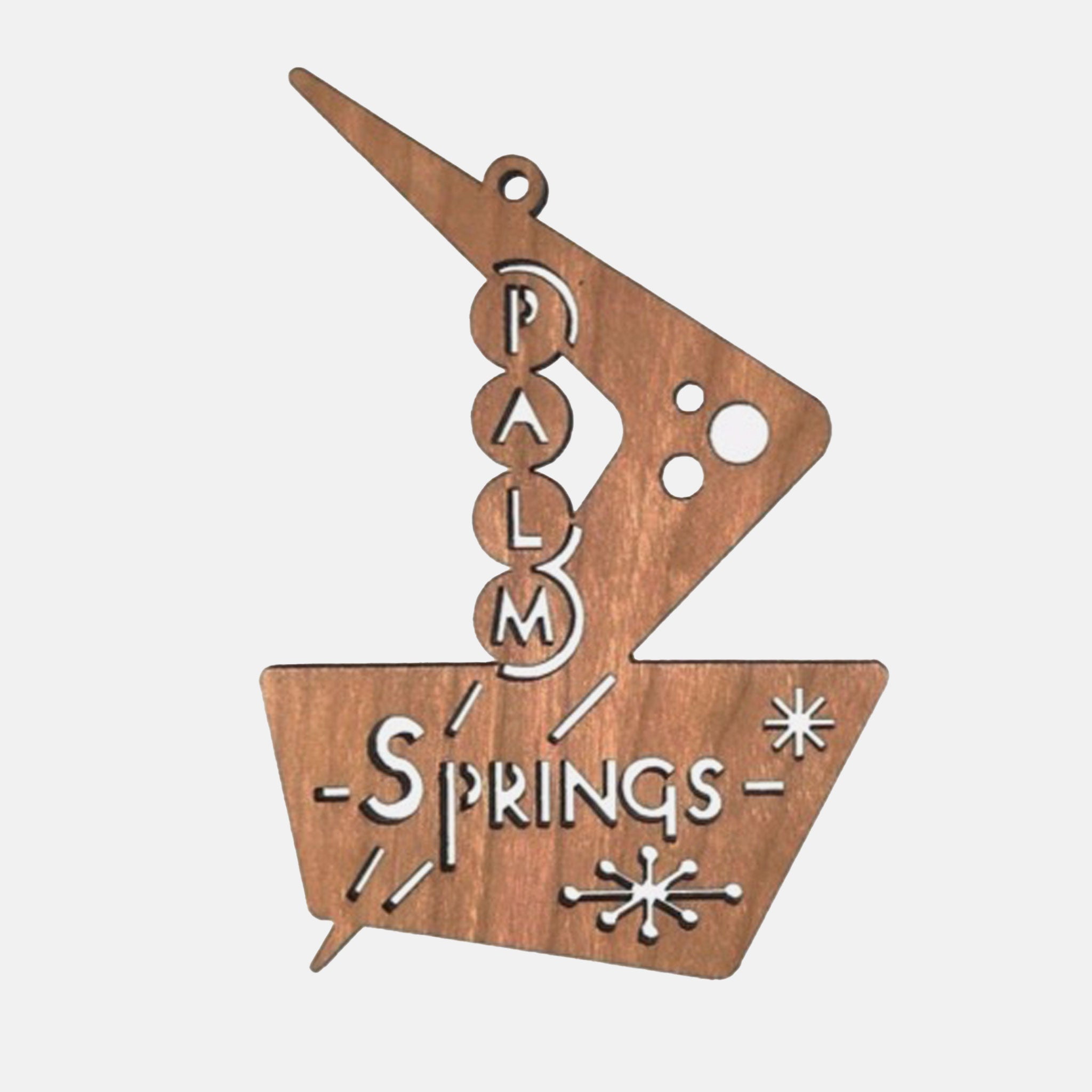 Wooden Ornament - Palm Springs Boomerang Sign - Destination PSP