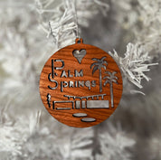 Wooden Ornament - Palm Springs Twin Palms - Destination PSP