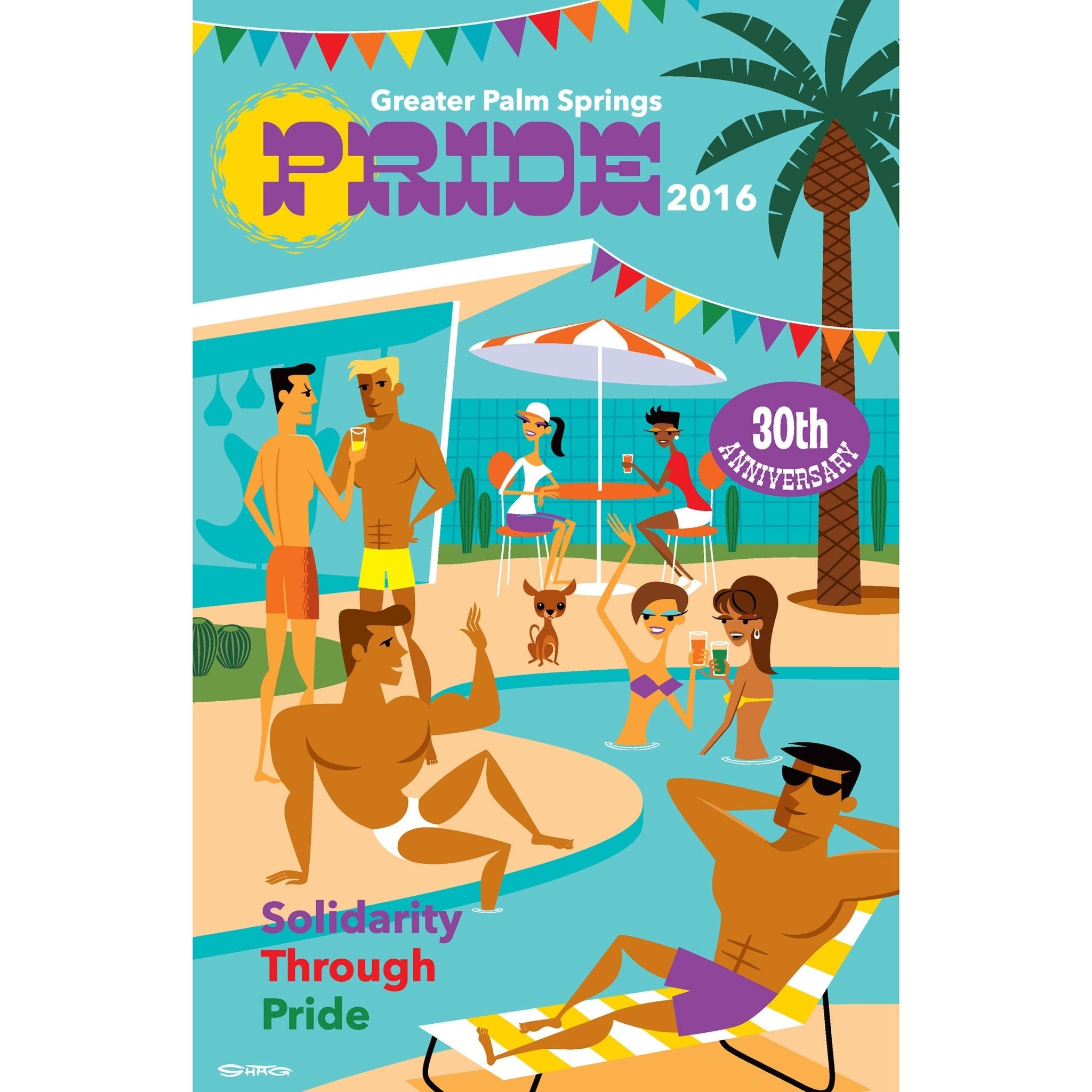 2016 Greater Palm Springs Pride Official Poster by Shag - Destination PSP