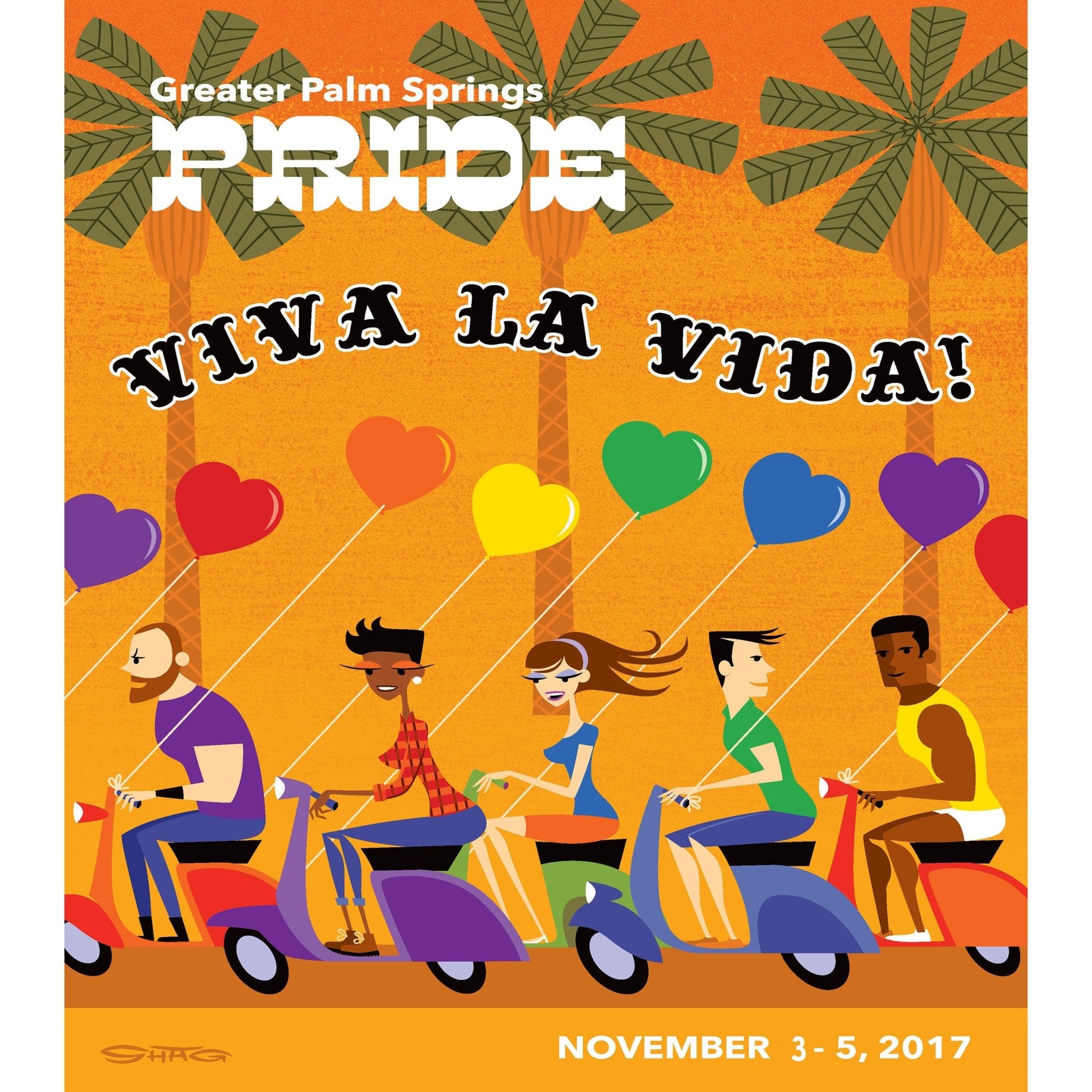 2017 Greater Palm Springs Pride Official Poster by Shag - Destination PSP
