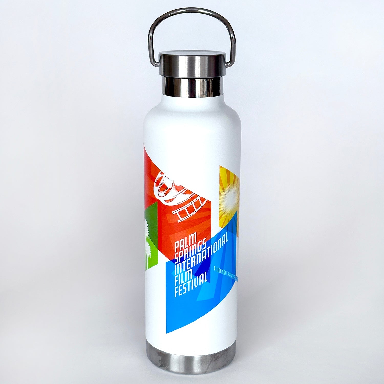 2023 Palm Springs Film Festival Poster Thermal Water Bottle - White - Destination PSP
