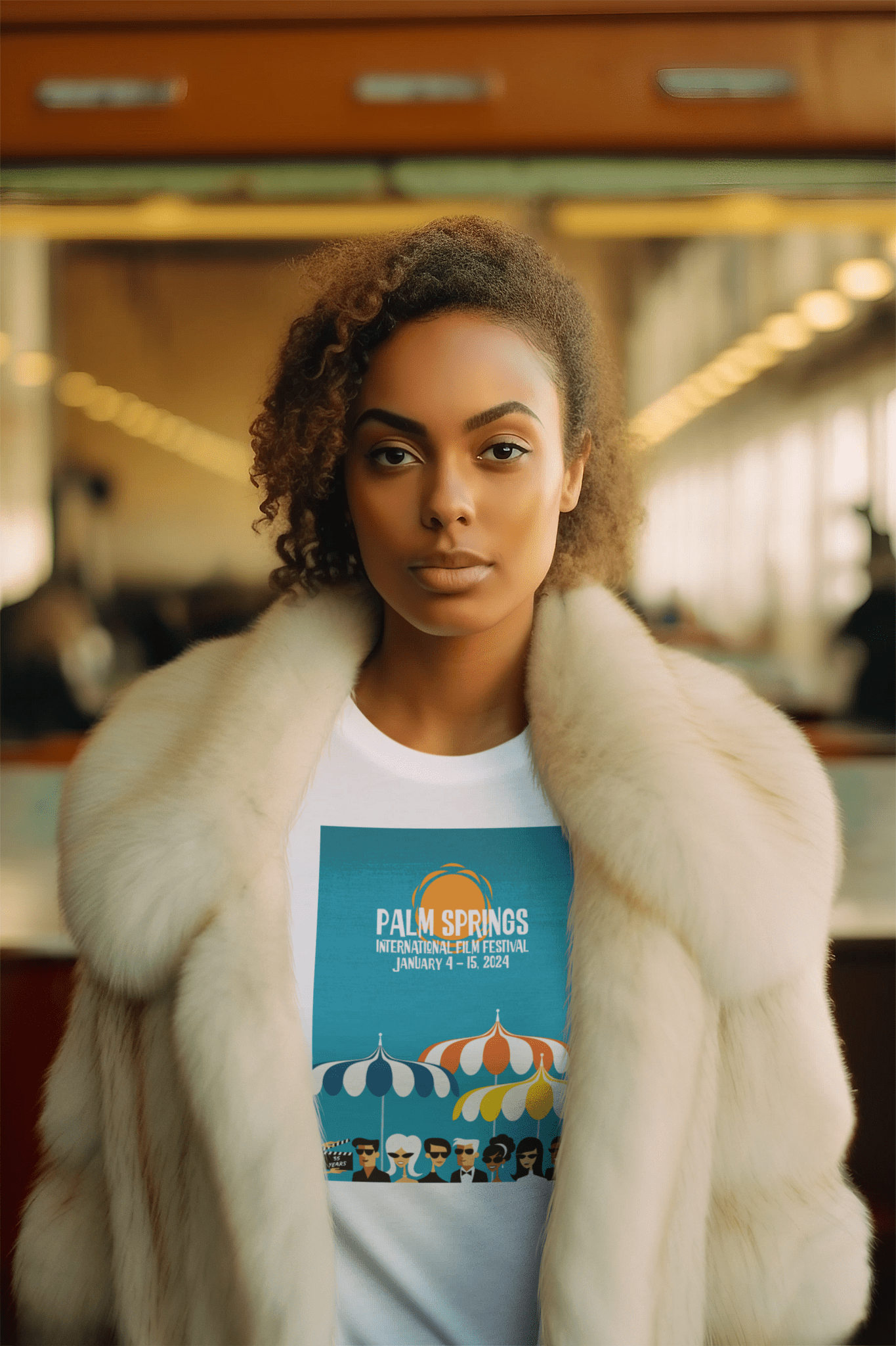 White cheap shag coat