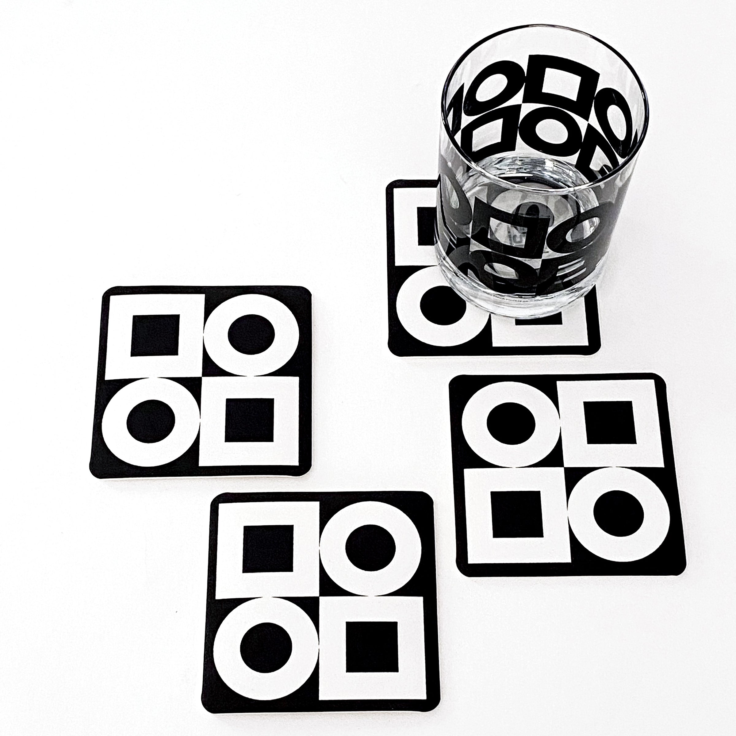 Modernista Coaster Set of 8 - Black